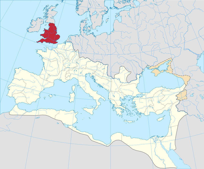 Map of the Britannia province in the Roman Empire (125 AD)