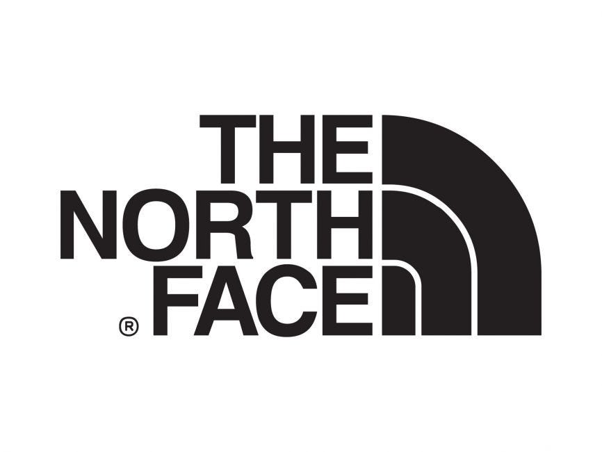 The black and white version of The North Face logo