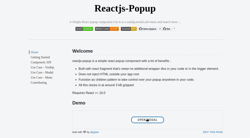 Introducing reactjs-popup 🎉 (3kb)—React popup, Modals, Tooltips and Menus  — All in one | by Youssouf El Azizi  | Medium