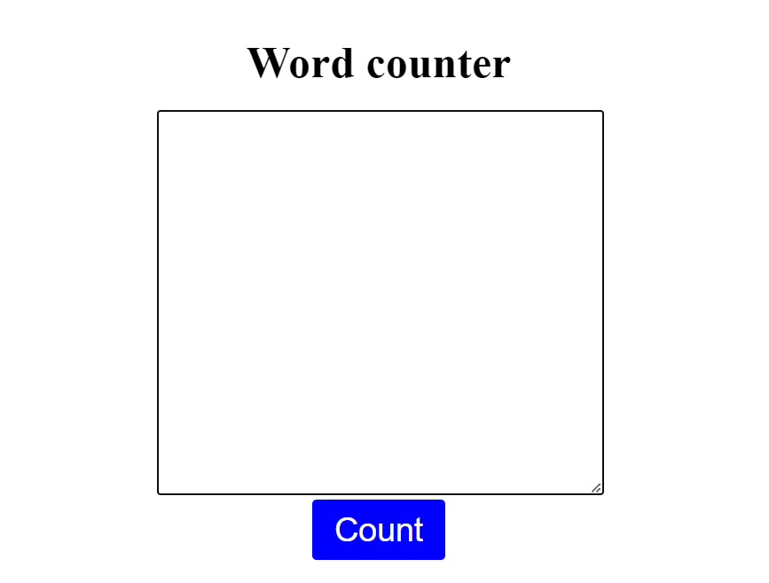 word counter using javascript