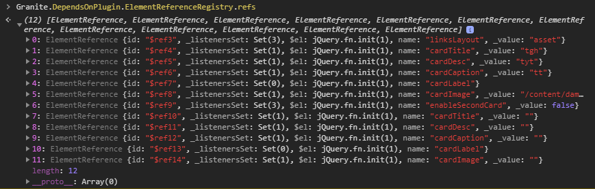 Browser debug console output