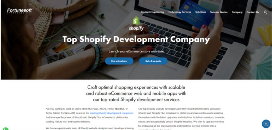 FortuneSoft — Most Renowned Shopify Development Company