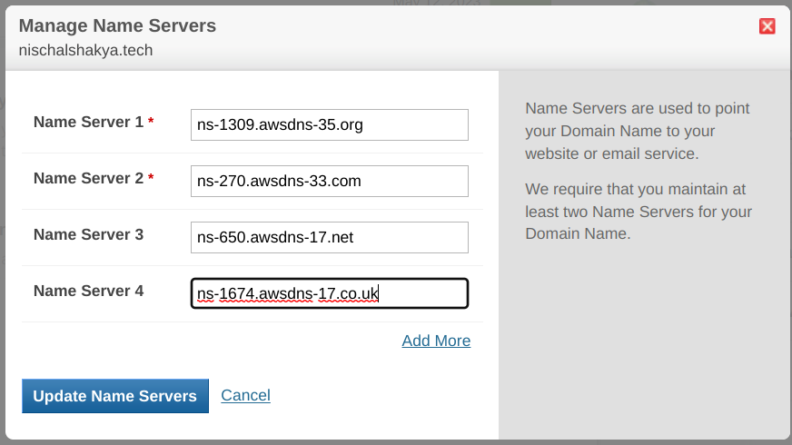 Configuring nameservers