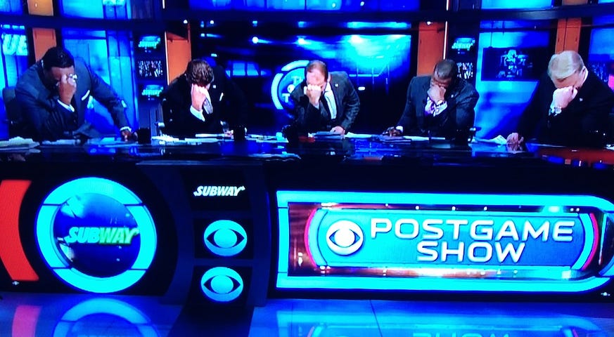 CBS NFL Post Game Show Tebowing