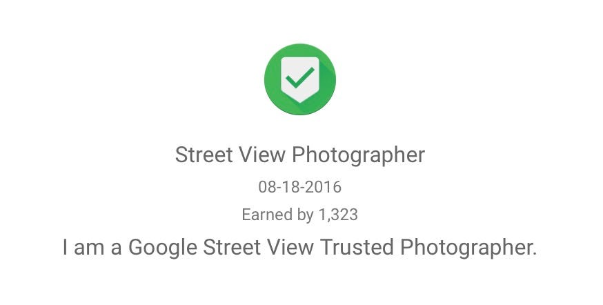 The number of Google Street view photographers