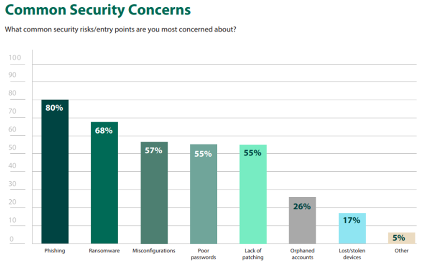 Figure 1-Frequency of phishing attacks when compared to other common security risks [6]