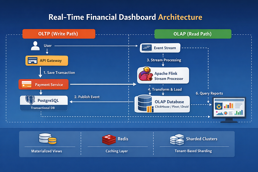 System Design: How to Build a Real-Time Financial Dashboard (QuickBooks / Stripe)