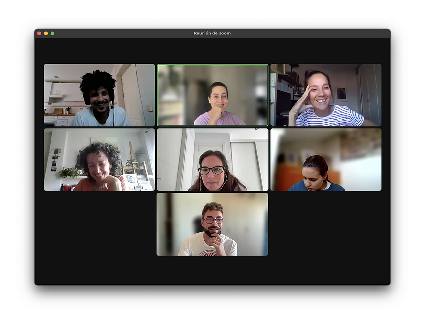 picture of the team while on videocall