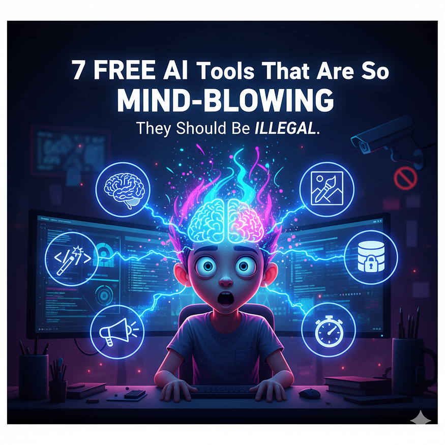 7 FREE AI Tools That Are So Mind-Blowing, They Should Be Illegal.