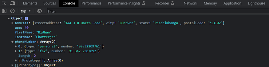 Manipulate and display JSON data using the capabilities of JavaScript libraries — Output