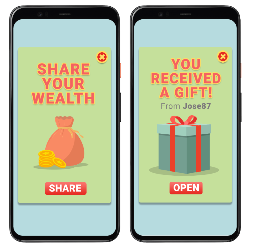 Two phone screens showing reciprocity cycles in an app