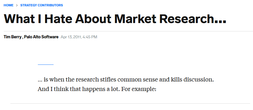 Business Insider: What I Hate About Market Research…