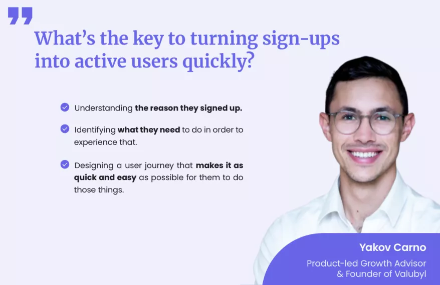Yakov Carno, a PLG Adviser and Founder at Valubyl, on how to increase the activation rate.