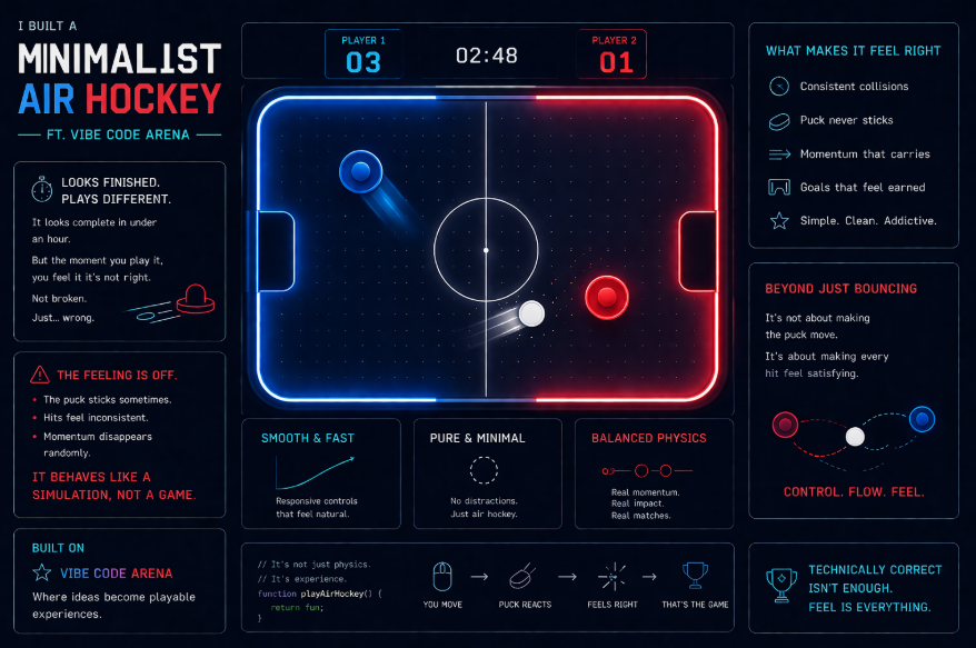I Built a Minimalist Air Hockey Game (ft. Vibe Code Arena)