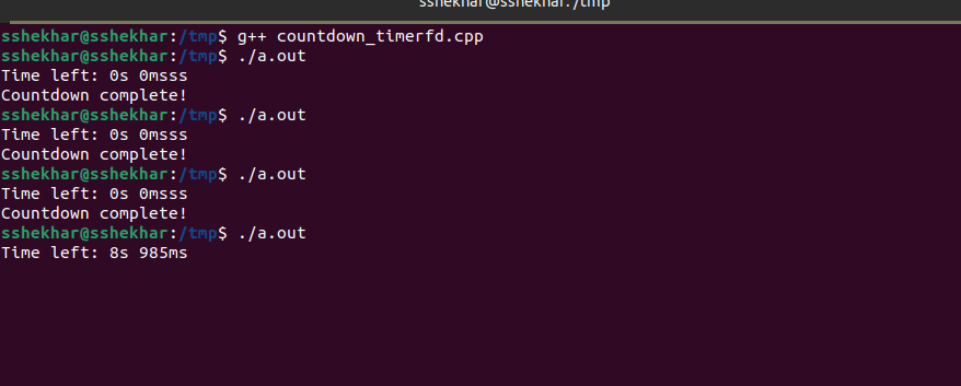 Linux: What happens when you start a countdown timer or set an alarm