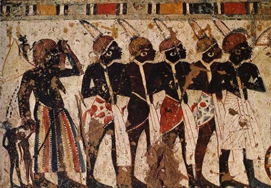 Kushite people, as depicted in a painting from the Egyptian Middle Kingdom