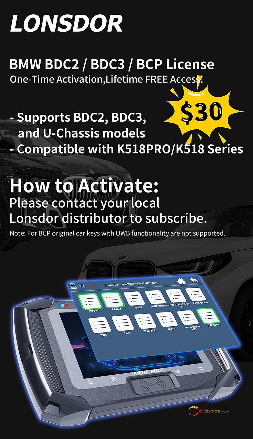 Lonsdor BMW BDC License