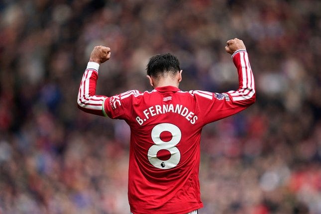 Kapten Manchester United, Bruno Fernandes © AP Photo/Dave Thompson