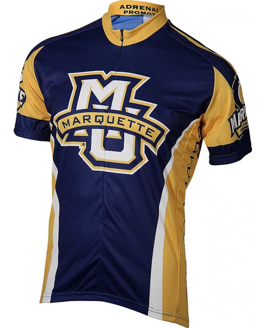 Marquette Mens Cycling Jersey College Free Shipping