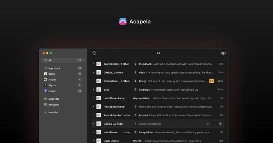 Acapela | Made with Javascript | React JS