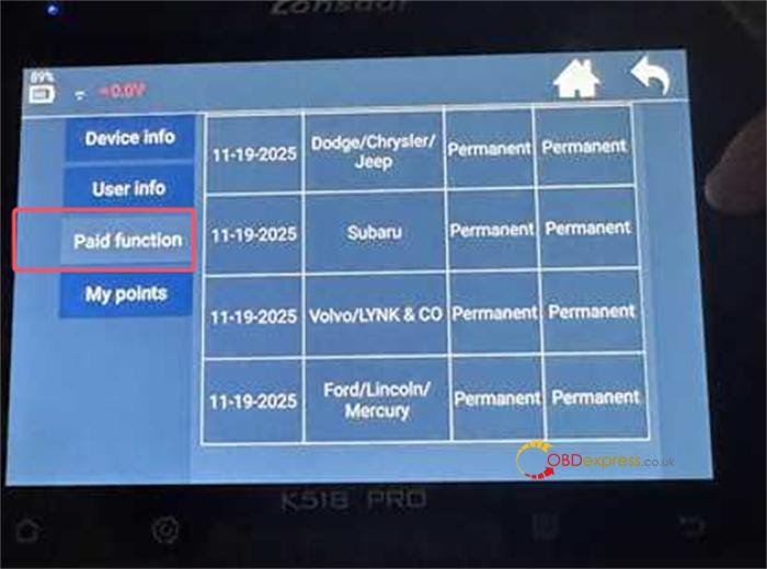 How to Check Lonsdor K518 Pro Paid Functions and Subscription Period