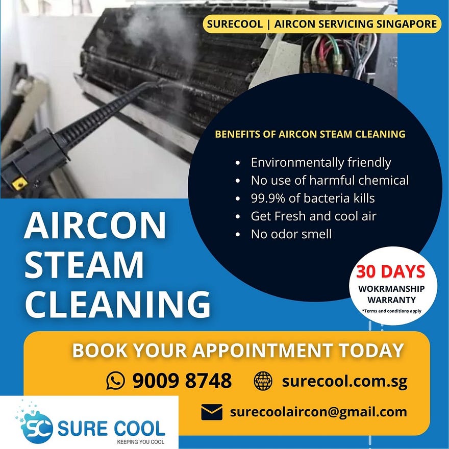 Aircon steam cleaning