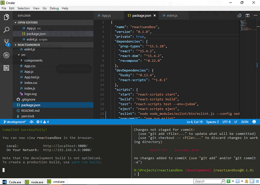 Visual Studio Code + cmder multiple tabs