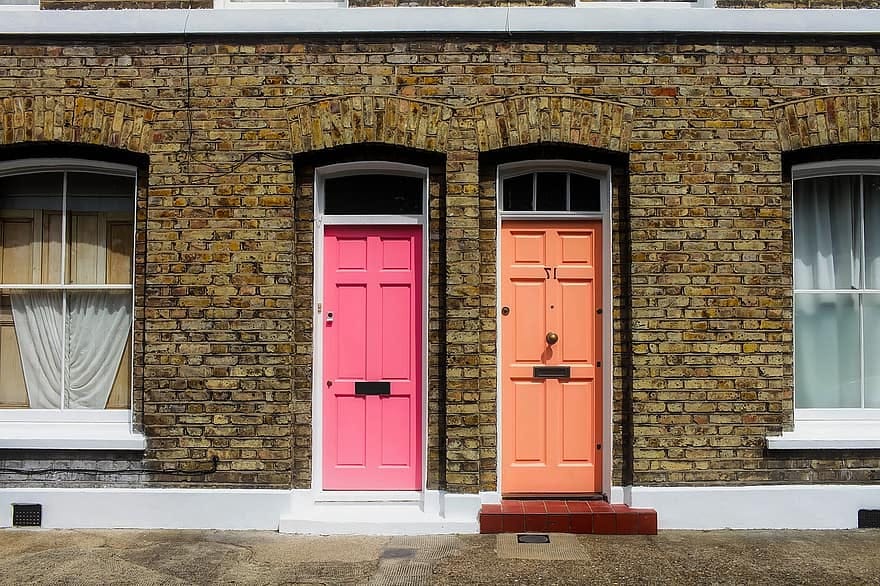 Colourful terrace houses in London
