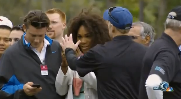Serena Williams Blocked From Tiger Woods Picture