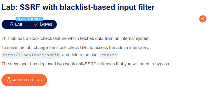 Lab: SSRF with blacklist-based input filter | SSRF #lab4