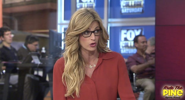Erin Andrews Wearing Glasses On Fox College Football