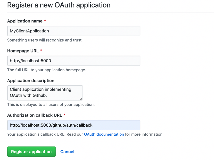 GitHub OAuth Application Registration