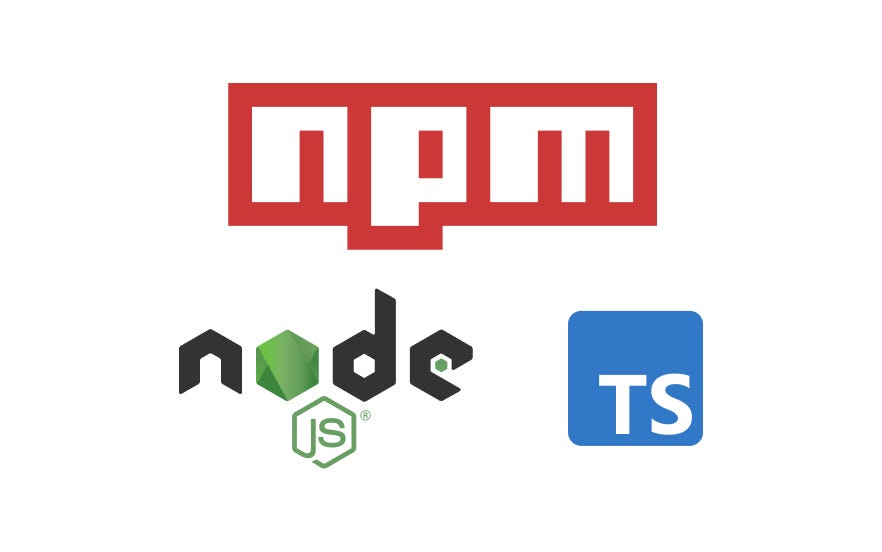 Image of NPM registry and Node.js and Typescript