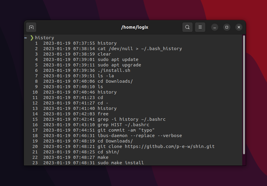 Transfer Linux Shell History to New WorkStation