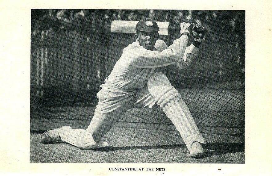 Photograph of Learie Constantine batting