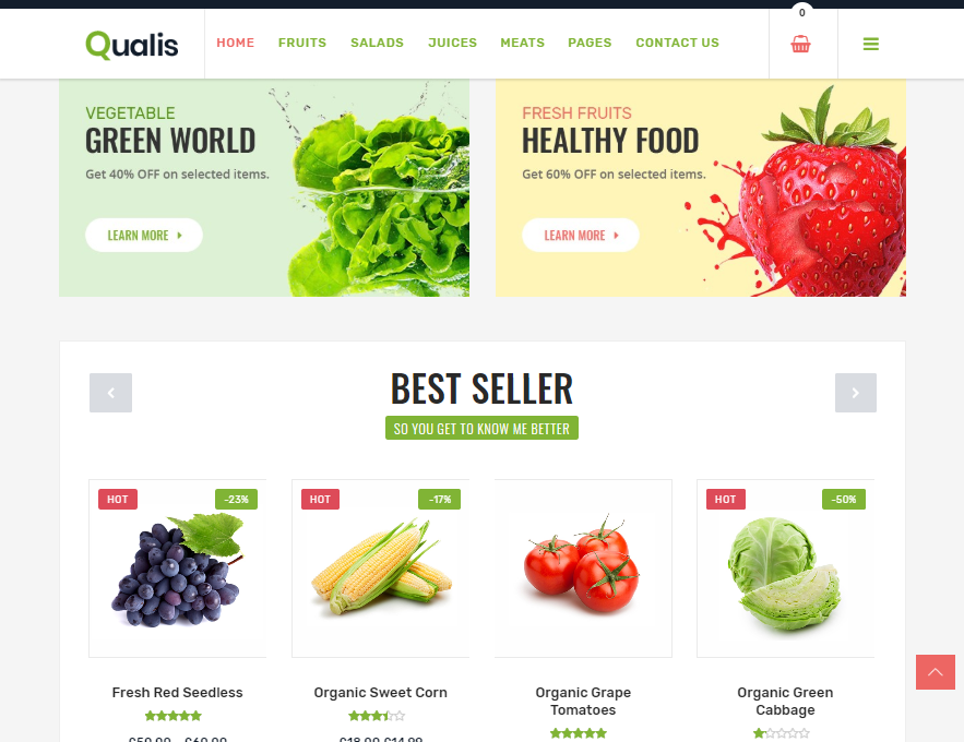 Qualis — restaurant web templates with lists and grid view