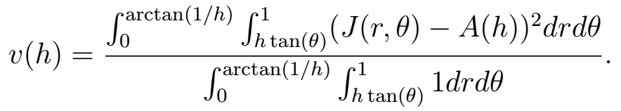 Equation for variance of the infintesimal area