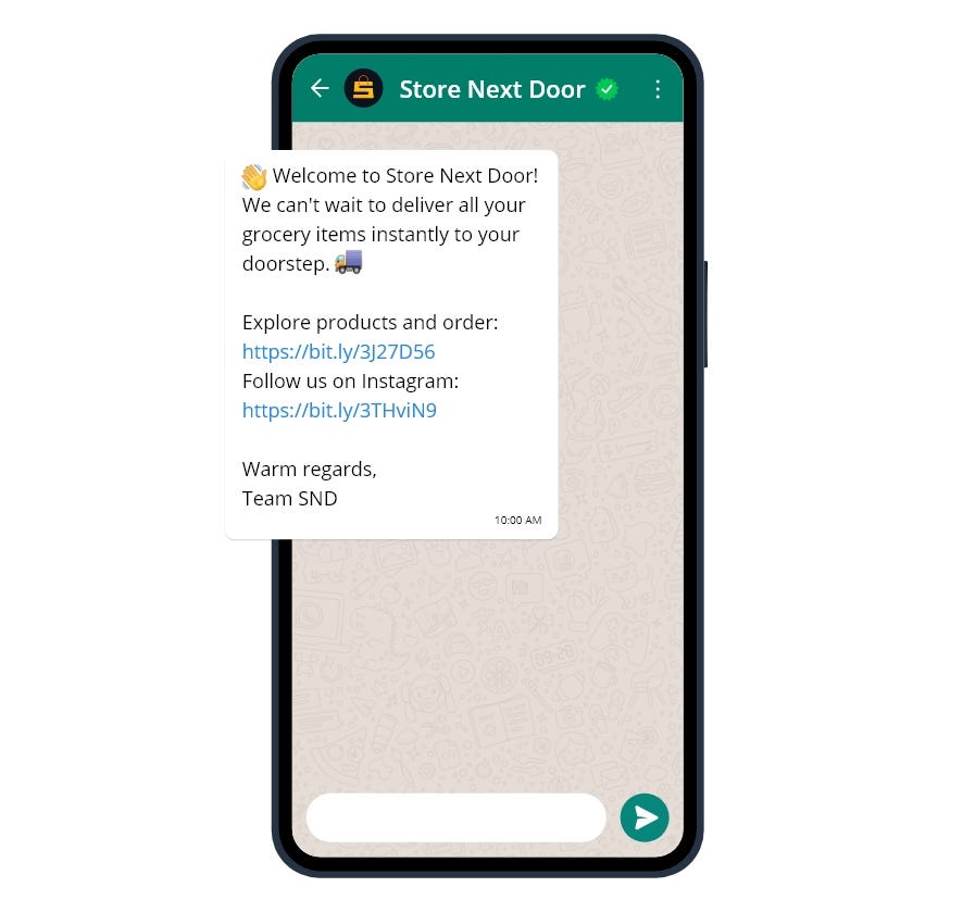 Send welcome message with WhatsApp automation