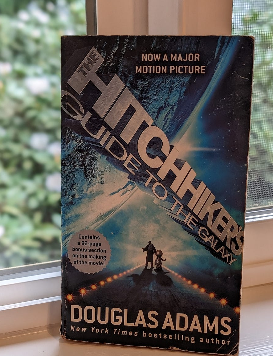 An image of Douglas Adams’ The Hitchhiker’s Guide to the Galaxy