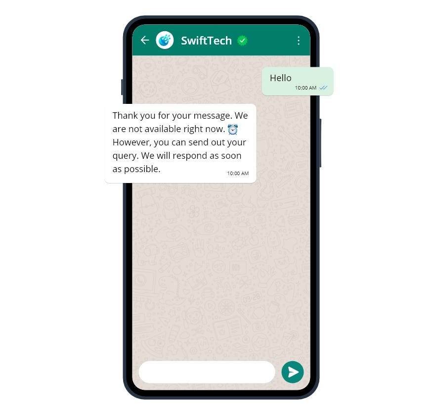Trigger Away messages with WhatsApp automation
