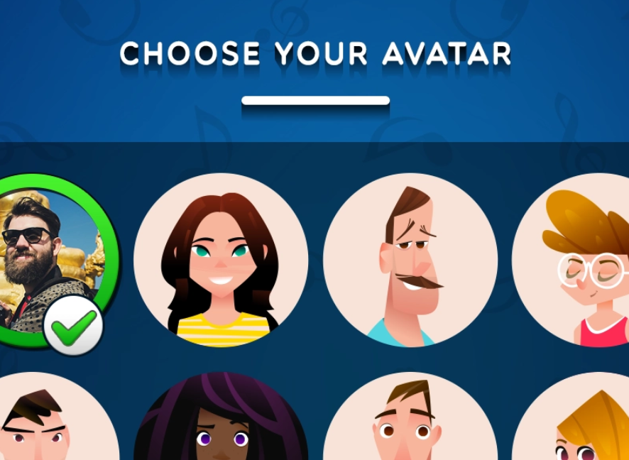 A selection of avatars to choose.