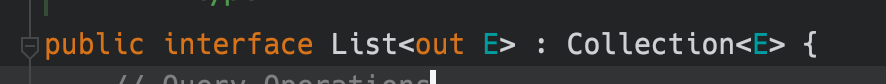 Use of generics in interface List<out E>