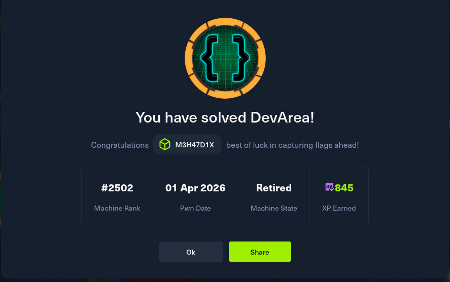 HTB Writeup — DevArea