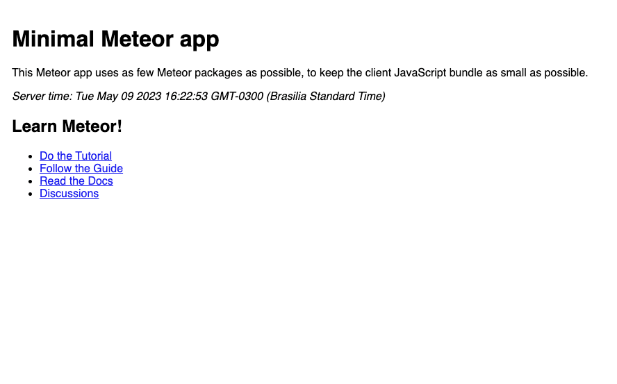 Minimal Meteor app screenshot