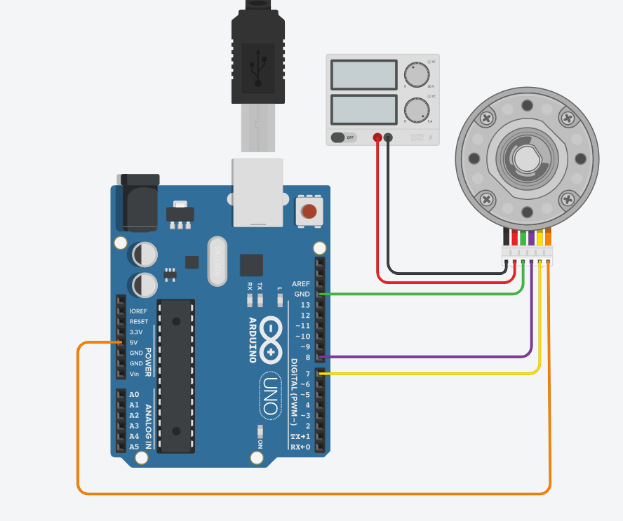 Layout for an Arduino Uno with a DC Motor with Encoder
