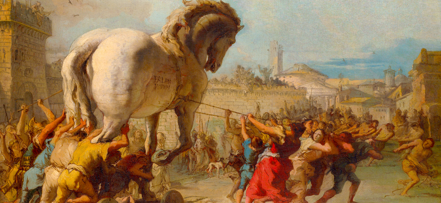 painting: Giovanni Domenico Tiepolo -The Procession of the Trojan Horse in Troy