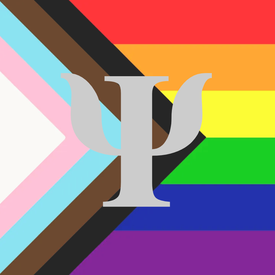 Progress pride flag with psi symbol