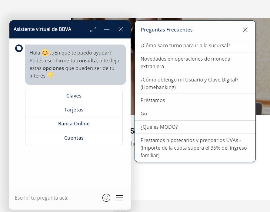 Ejemplo: Chatbot Banco Francés