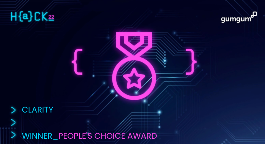 Digital award for People’s Choice with a medal and winner name