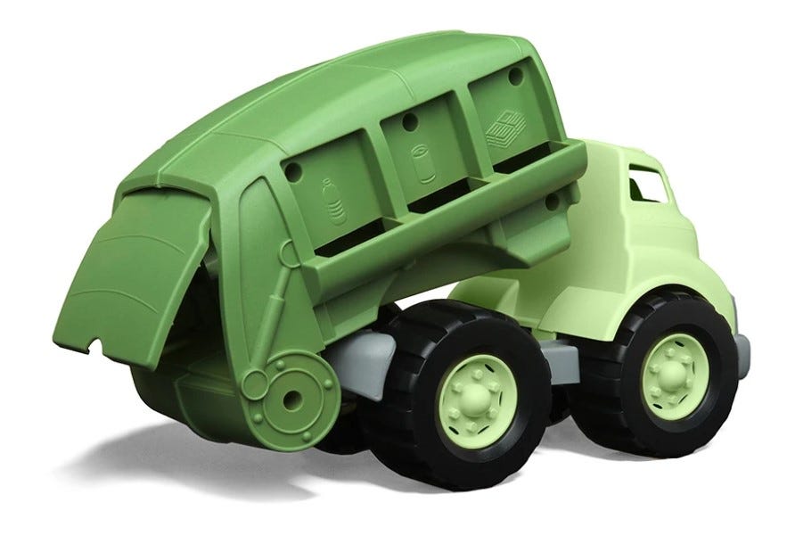 Green Toys Recycling Truck in Green Color — BPA Free, Phthalates Free Garbage Truck for Improving Gross Motor, Fine Motor Skills.